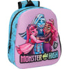 Mochila 3D rosa y azul de Monster High con tres personajes