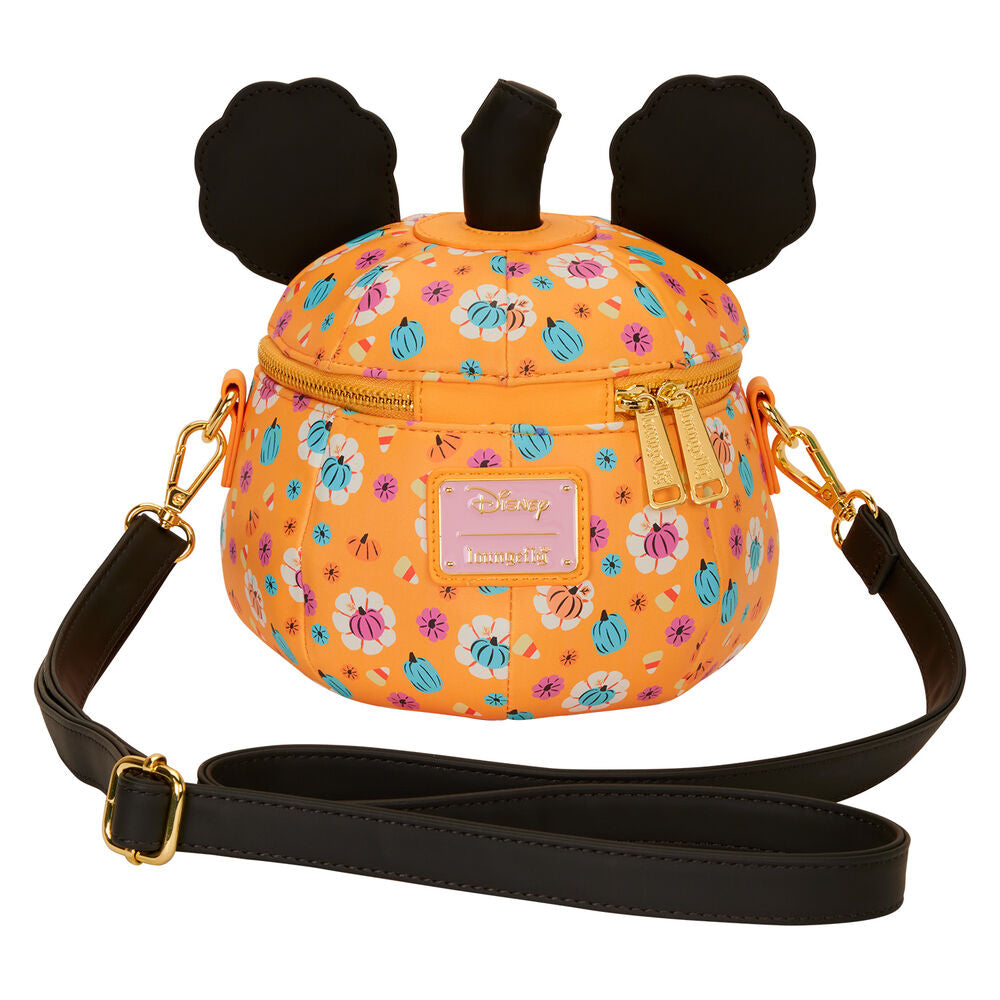 Bolso bandolera naranja de Minnie Pumpkin Disney Loungefly con estampado floral - 2