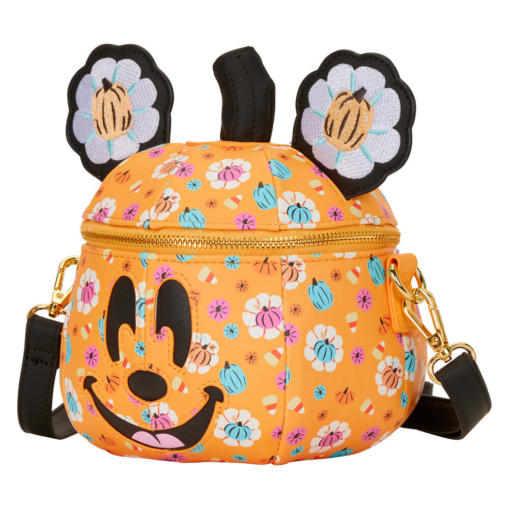 Bolso bandolera naranja de Minnie Pumpkin Disney Loungefly con estampado floral - 4