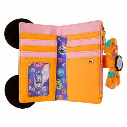 Cartera negra de Minnie Pumpkin Disney Loungefly con lazo naranja - 3