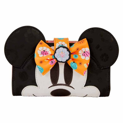 Cartera negra de Minnie Pumpkin Disney Loungefly con lazo naranja