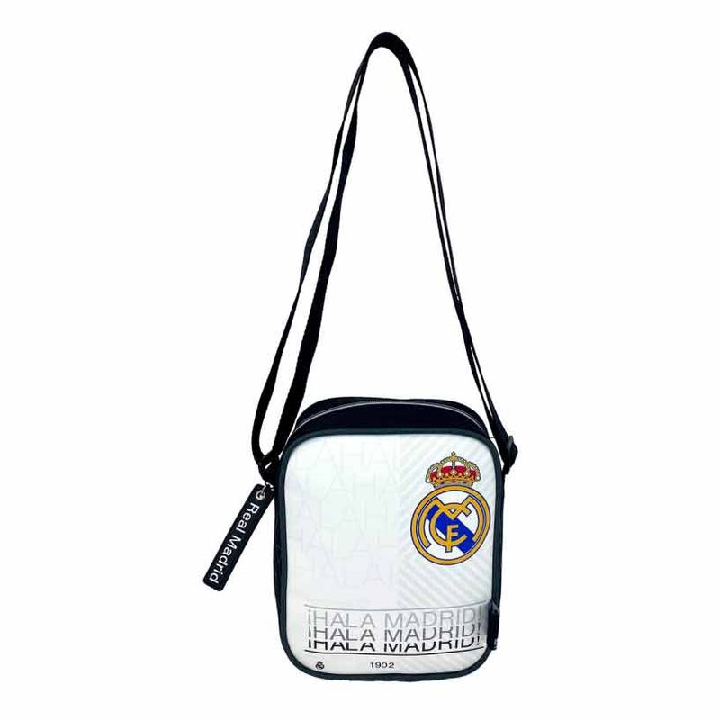 Bandolera blanca del Real Madrid con escudo y correa negra - 3