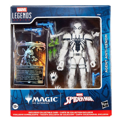 Figura articulada Agent Anti-Venom Marvel Legends con accesorios y carta de Magic: The Gathering