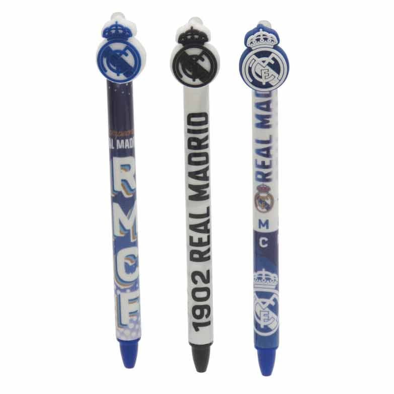 Bolígrafos borrables Real Madrid de tinta azul en diseños surtidos