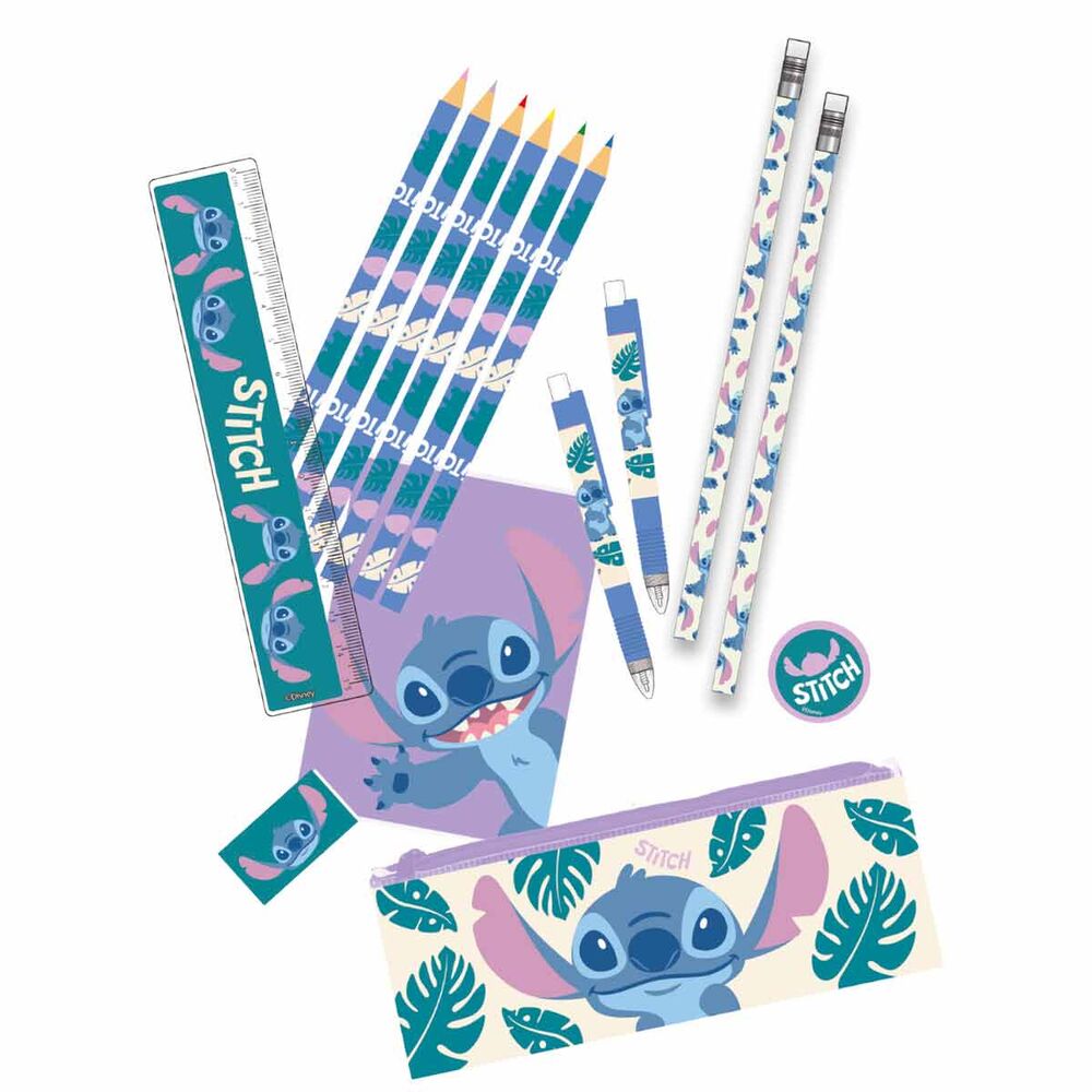 Set de papelería Stitch Disney con cuaderno, estuche y útiles escolares - 3
