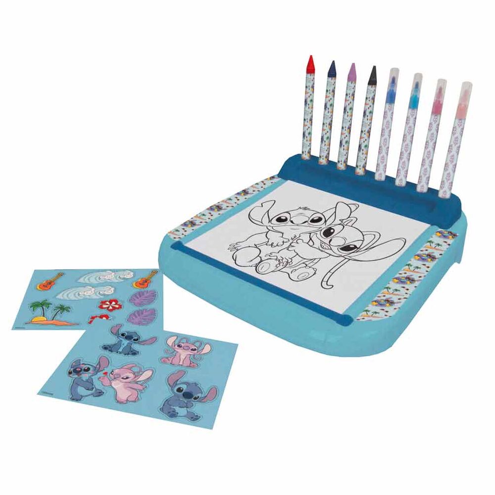 Estación de dibujo Roll & Go de Stitch Disney con rotuladores, ceras y stickers - 2
