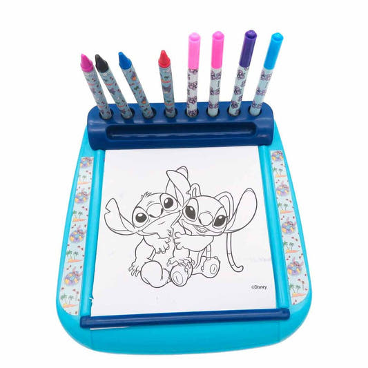 Estación de dibujo Roll & Go de Stitch Disney con rotuladores, ceras y stickers - 5