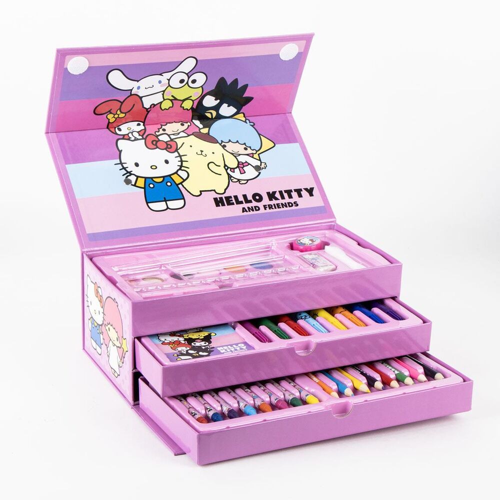 Maletín rosa de colorear Hello Kitty and Friends con útiles de papelería - 2