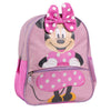 Mochila escolar rosa de Minnie Disney con lazo de lunares