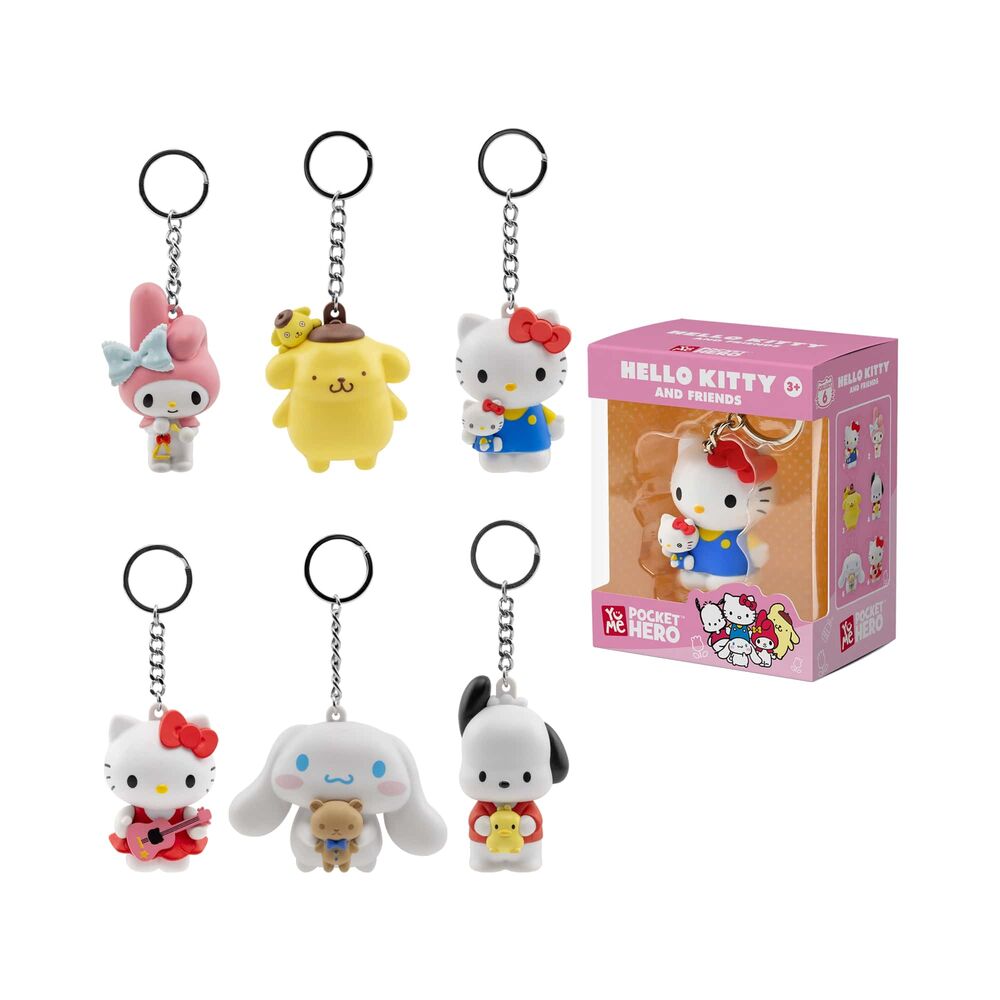 Llavero figura Hello Kitty y Friends surtido con cadena metálica