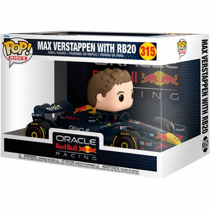 Figura Funko POP Rides de Max Verstappen con el RB20 en caja