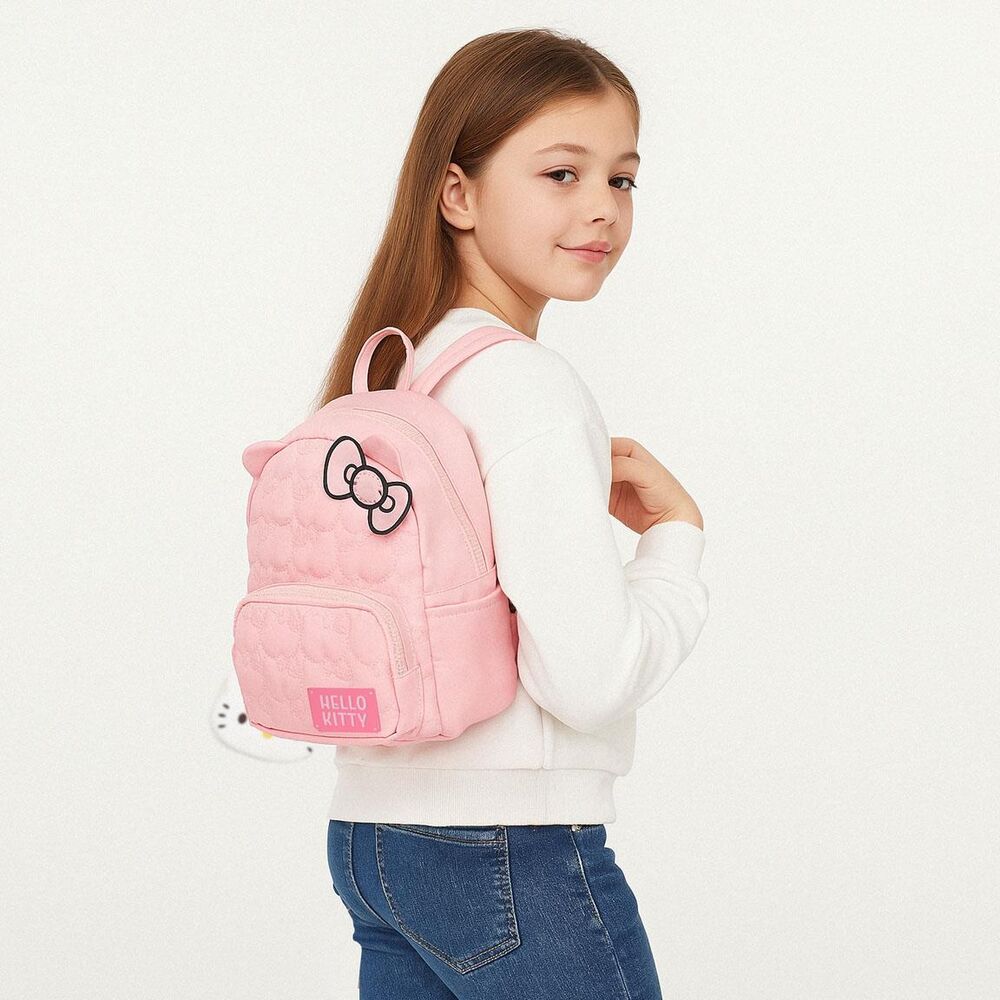 Mochila rosa acolchada de Hello Kitty con bolsillo frontal - 3