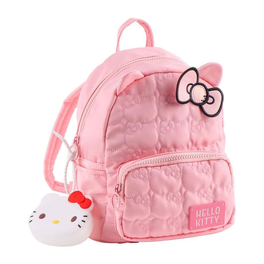 Mochila rosa acolchada de Hello Kitty con bolsillo frontal
