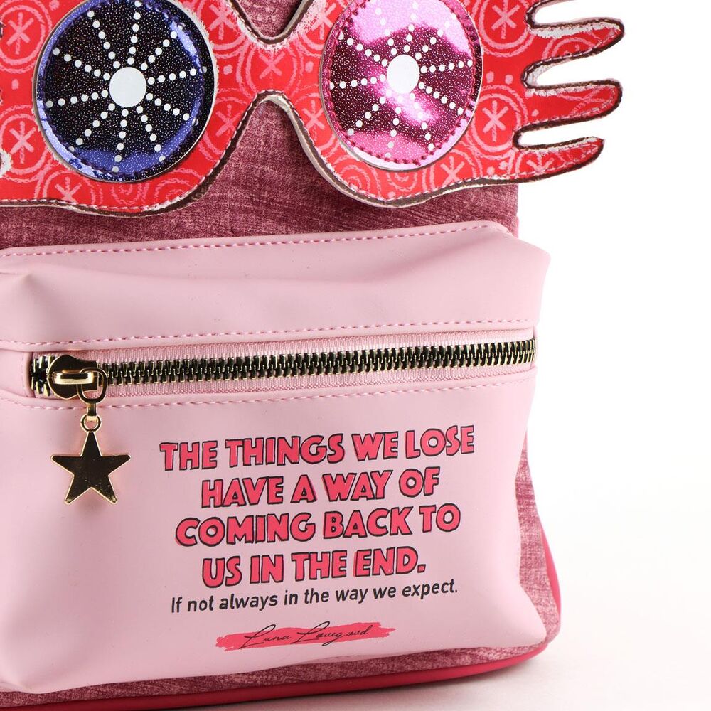 Mochila rosa de Luna Lovegood de Harry Potter con gafas decorativas - 4