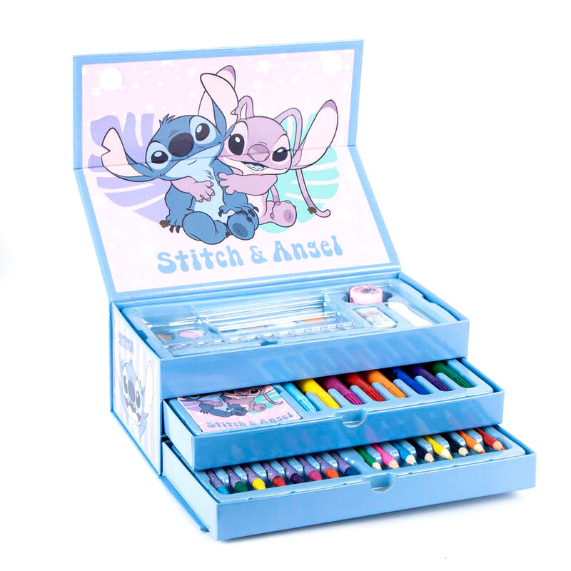 Maletín de papelería coloreable Stitch y Angel Disney - 3