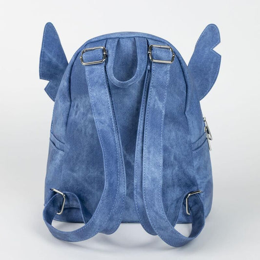 Mochila azul de Stitch Disney con bolsillo frontal y orejas - 4