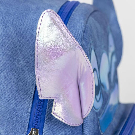 Mochila azul de Stitch Disney con bolsillo frontal y orejas - 3