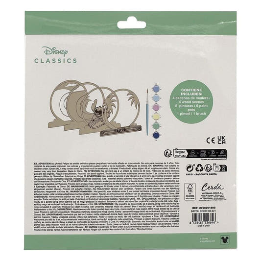 Set de figura coloreable de Stitch Disney con pinturas y pincel - 5