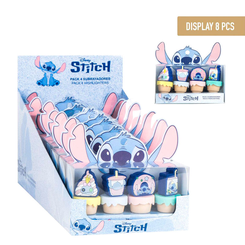 Set de cuatro subrayadores Stitch Disney CERDÁ - 4