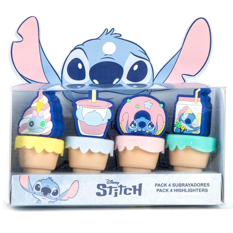 Set de cuatro subrayadores Stitch Disney CERDÁ