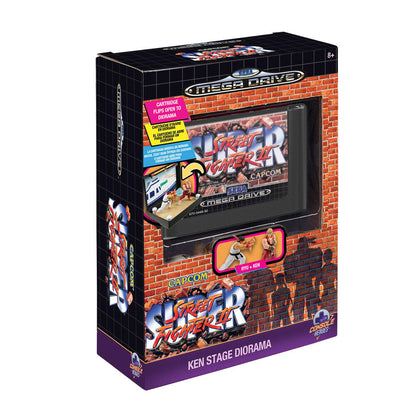 Diorama Ken Stage de Street Fighter para Mega Drive con Ryu y Ken