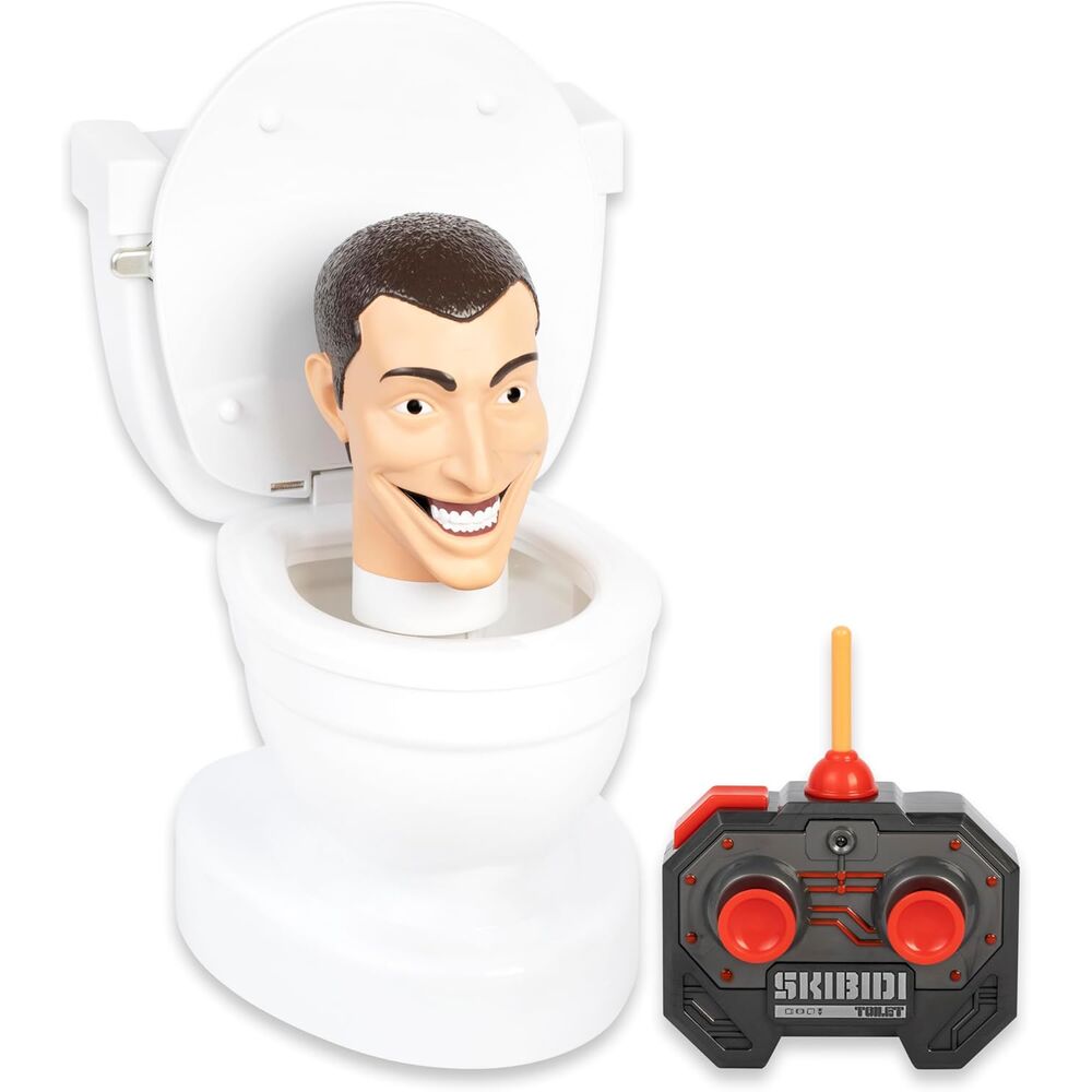 Radio control Skibidi Toilet con diseño de inodoro blanco y mando - 6