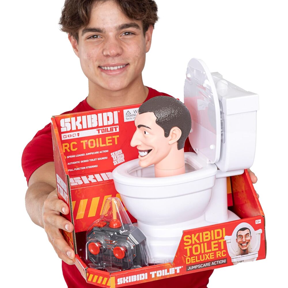 Radio control Skibidi Toilet con diseño de inodoro blanco y mando - 7