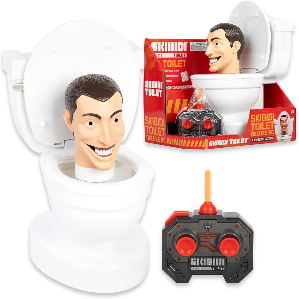 Radio control Skibidi Toilet con diseño de inodoro blanco y mando - 3