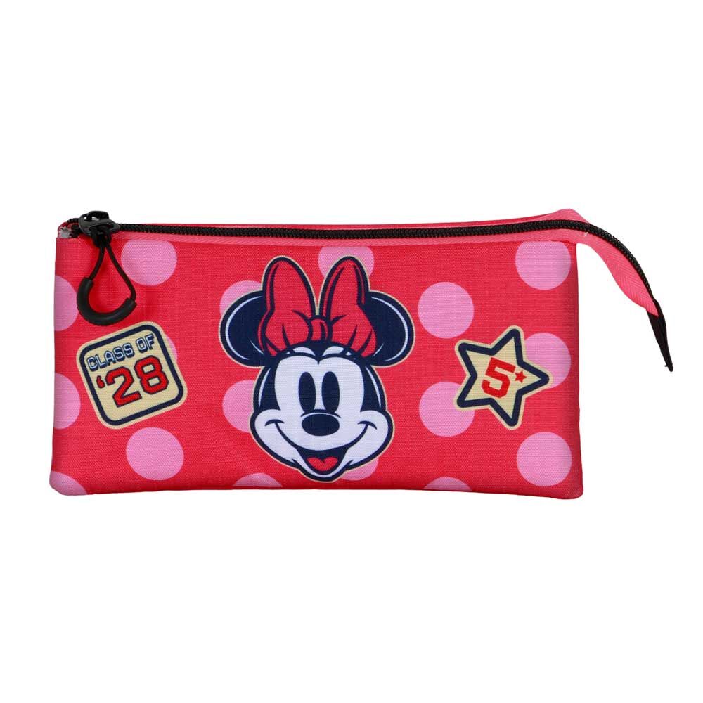 Portatodo triple rojo de Minnie Disney con tres compartimentos - 2