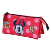 Portatodo triple rojo de Minnie Disney con tres compartimentos