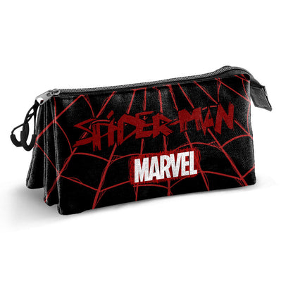 Portatodo triple plano de Spider-Man Marvel en rojo y negro - 2
