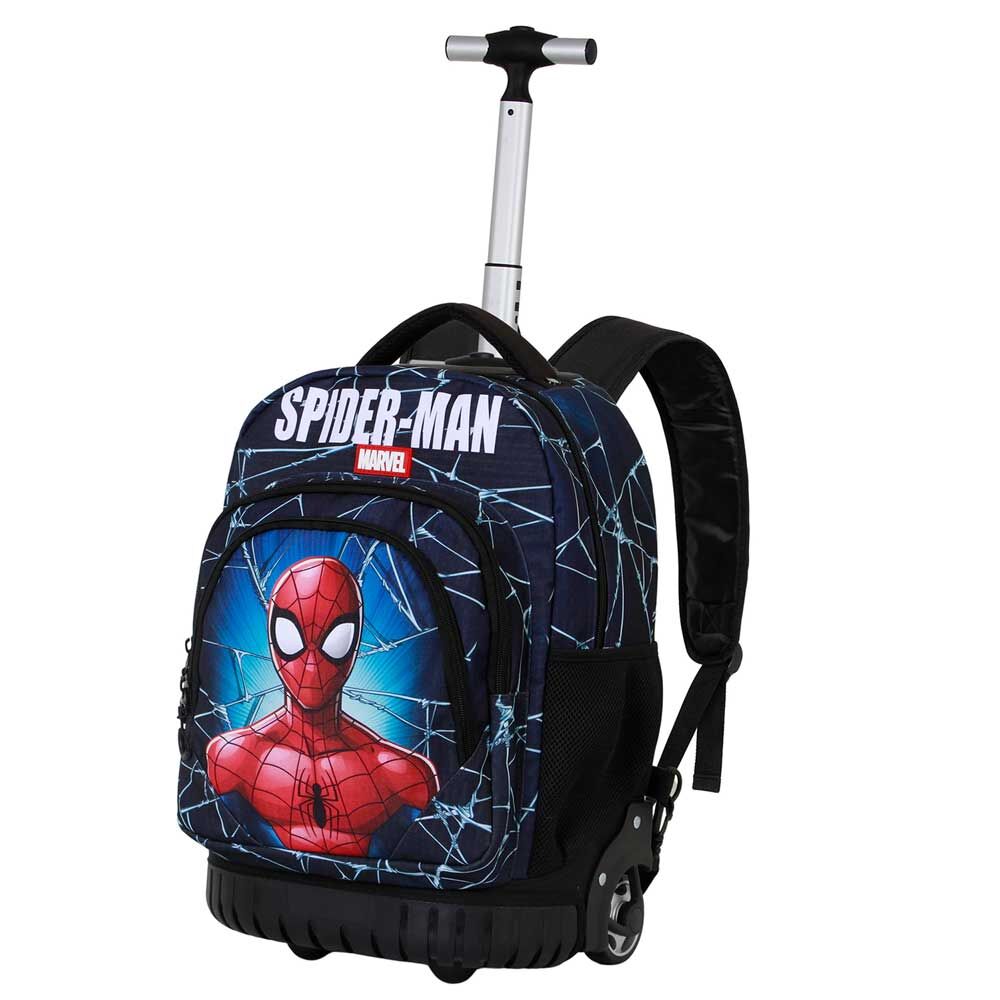 Mochila trolley escolar Spiderman Marvel azul con dos ruedas