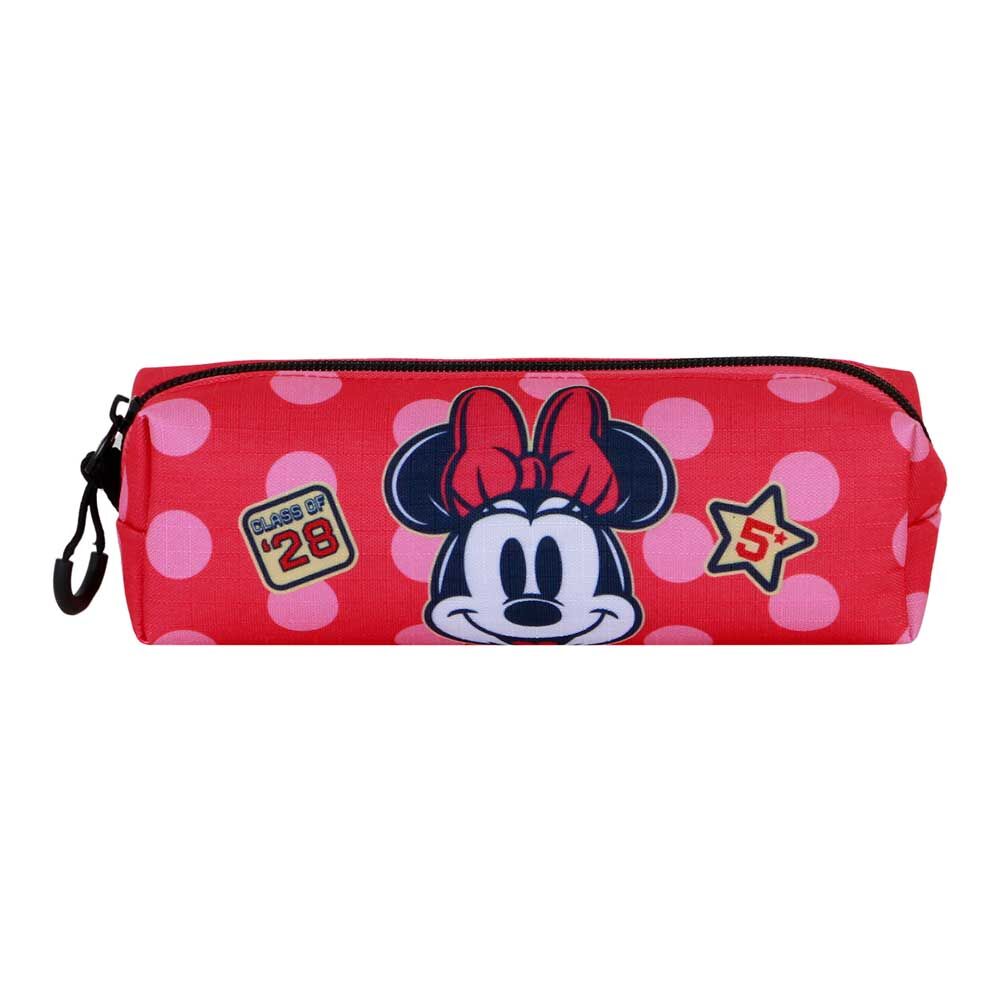 Portatodo rojo de Minnie Disney con lunares rosas y cremallera - 3