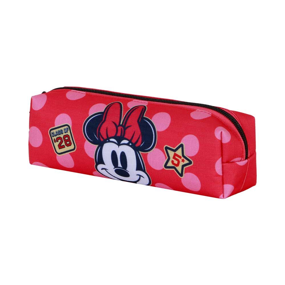 Portatodo rojo de Minnie Disney con lunares rosas y cremallera