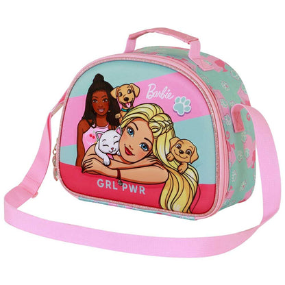 Bolsa portameriendas 3D Pets Barbie rosa y turquesa