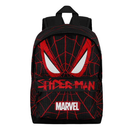 Mochila negra y roja de Spider-Man Marvel con telarañas y bolsillo frontal - 3