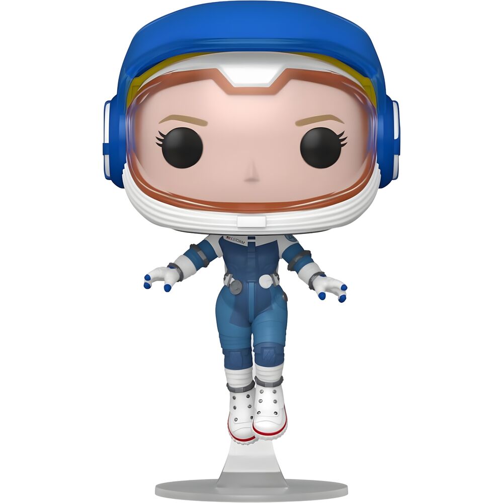 Figura Funko POP! de Mujer Invisible con traje de astronauta azul y blanco