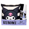 Set de manta polar y cojín Kuromi de Sanrio en blanco, negro y lila