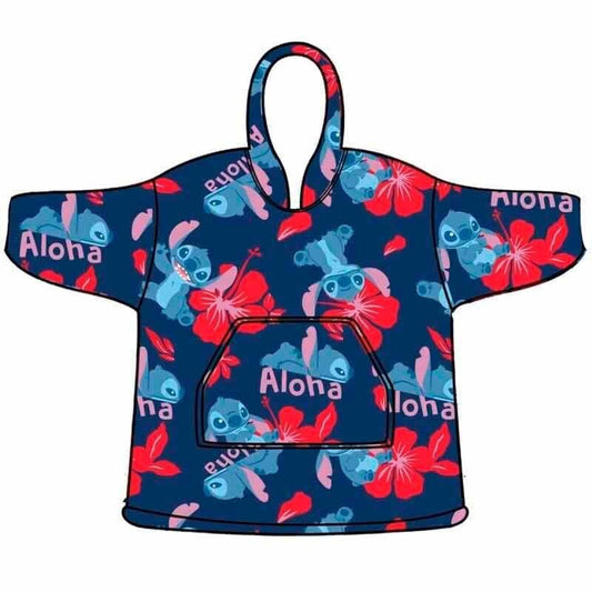 Bata sudadera infantil oversize de Stitch Disney con estampado tropical