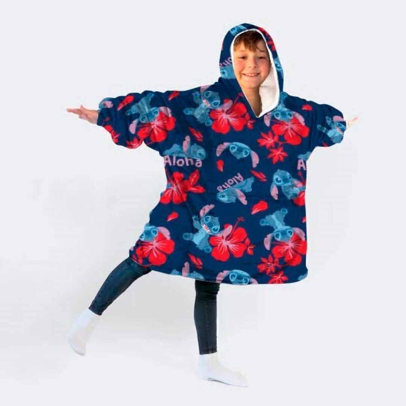Bata sudadera infantil oversize de Stitch Disney con estampado tropical - 2