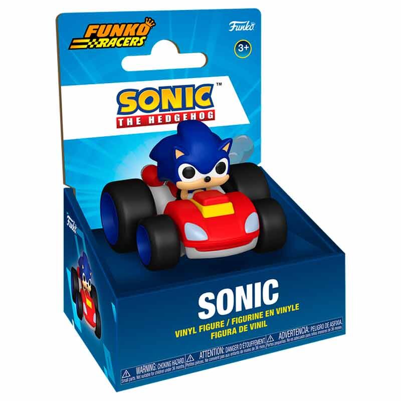 Figura Funko Racers POP de Sonic en coche de carreras rojo