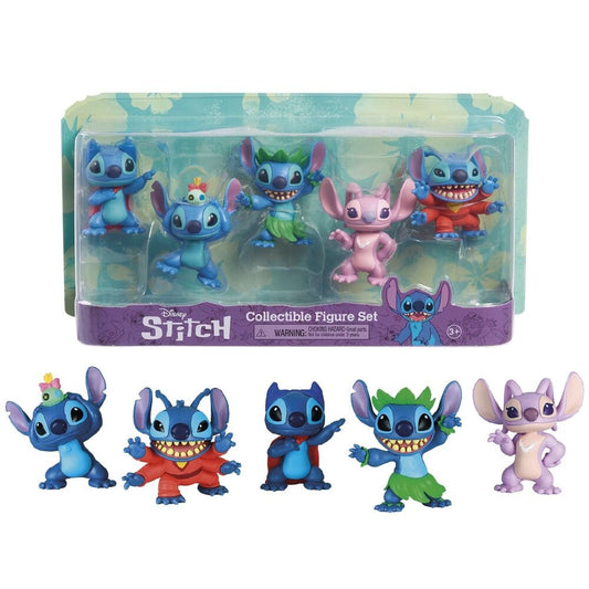 Blíster con cinco figuras Disney Stitch de 7 cm