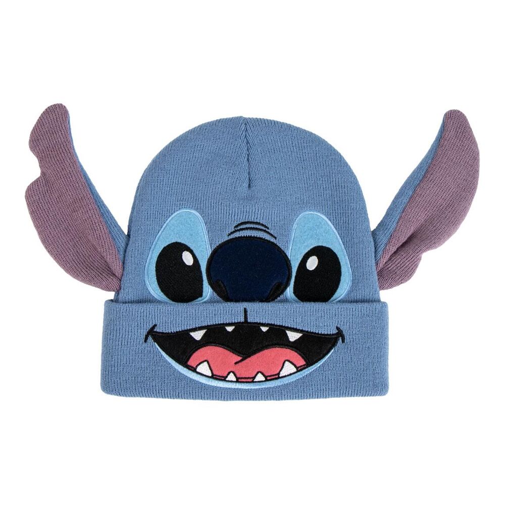 Gorro azul de punto con diseño de Stitch Disney y orejas en relieve