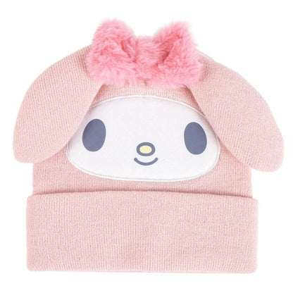 Gorro rosa de My Melody con orejas y rostro frontal