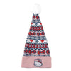 Gorro navideño rosa de Hello Kitty con estampado festivo y pompón blanco