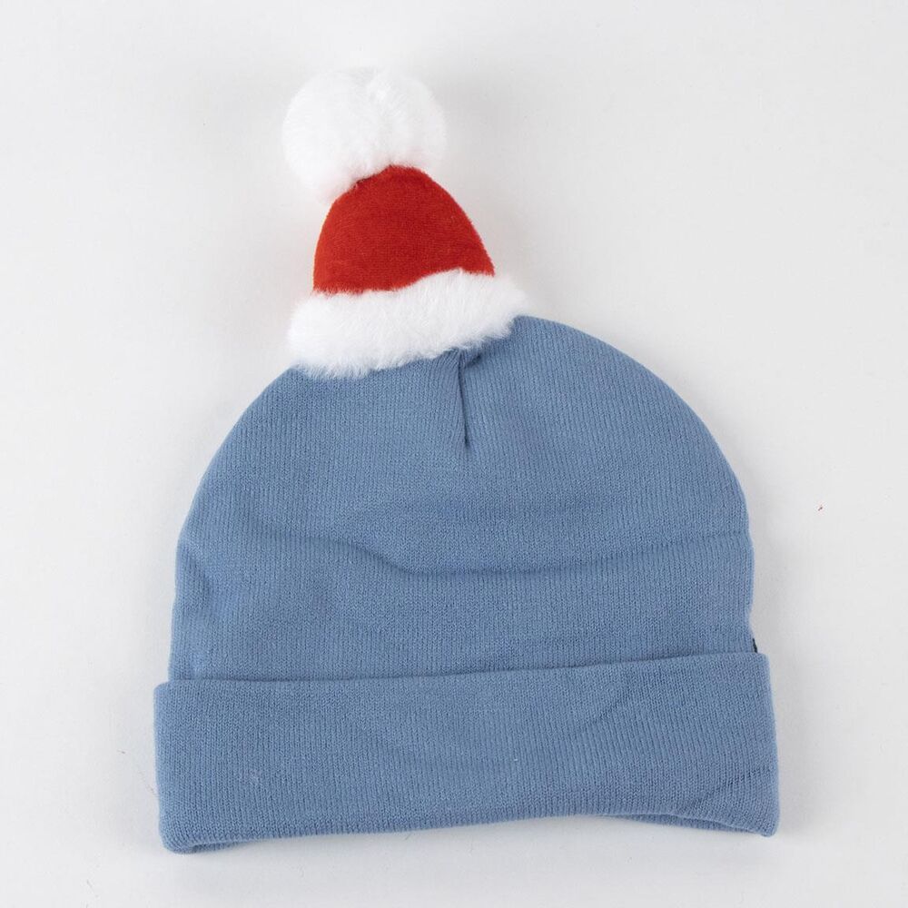 Gorro azul de Stitch Disney con gorro navideño rojo y pompón blanco - 2