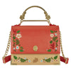 Bolso bandolera de Vaiana Disney Loungefly coral y beige con flores tropicales