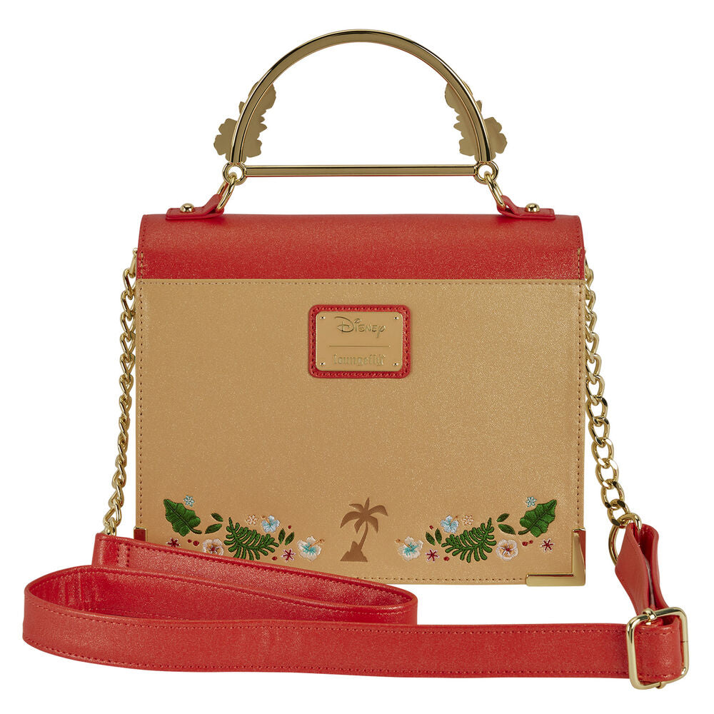 Bolso bandolera de Vaiana Disney Loungefly coral y beige con flores tropicales - 2