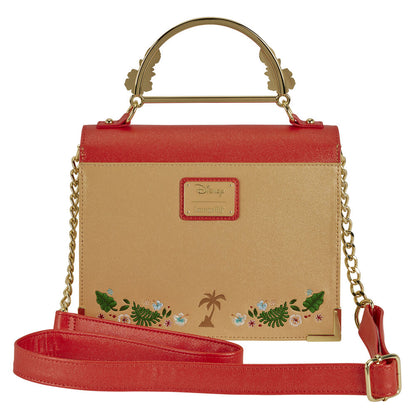 Bolso bandolera de Vaiana Disney Loungefly coral y beige con flores tropicales - 2