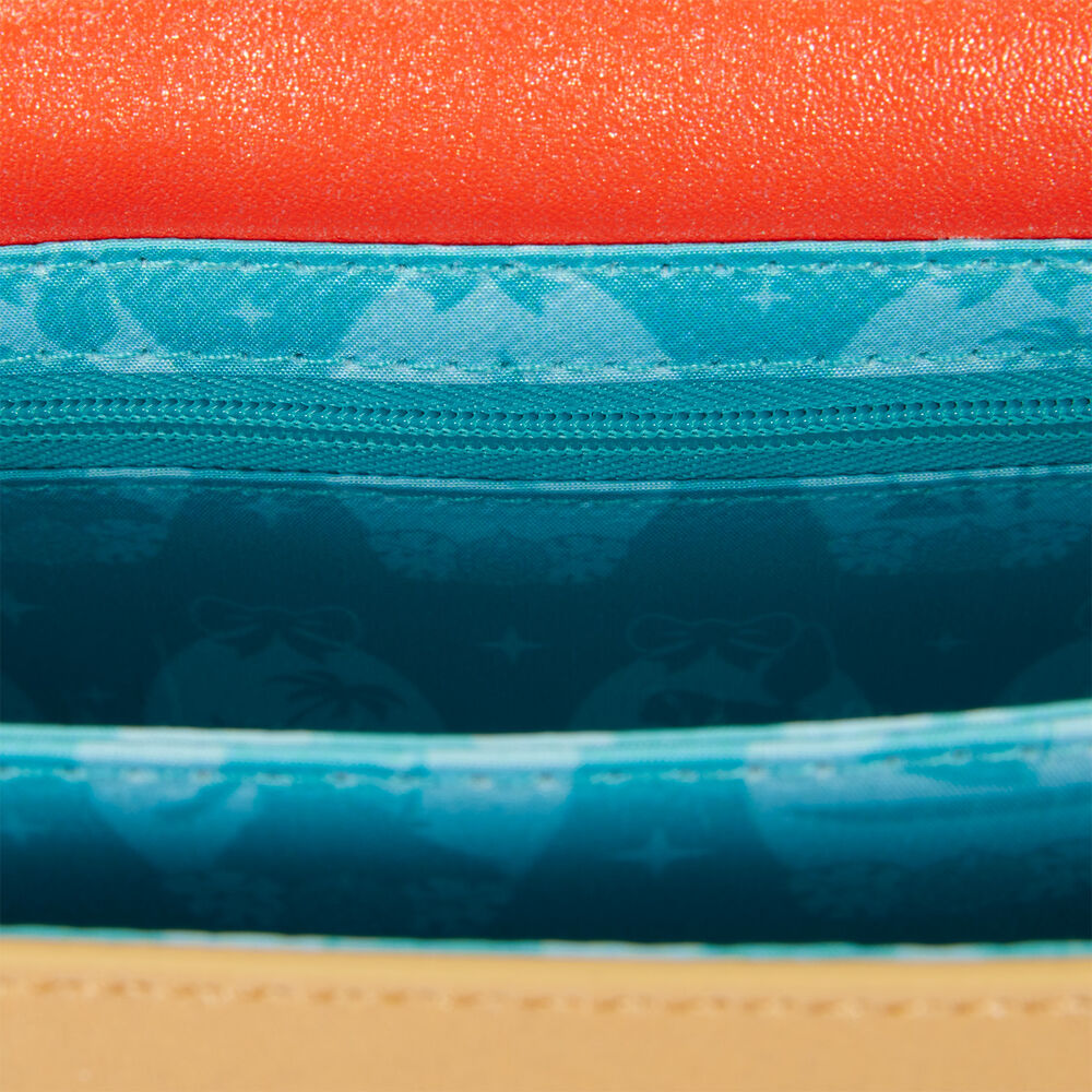 Bolso bandolera de Vaiana Disney Loungefly coral y beige con flores tropicales - 4